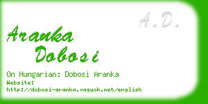 aranka dobosi business card